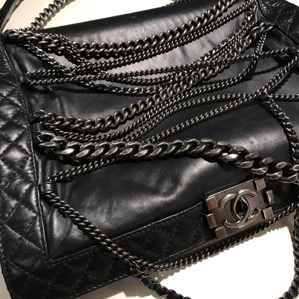 CHANEL ENCHAINED XL BOY BAG!